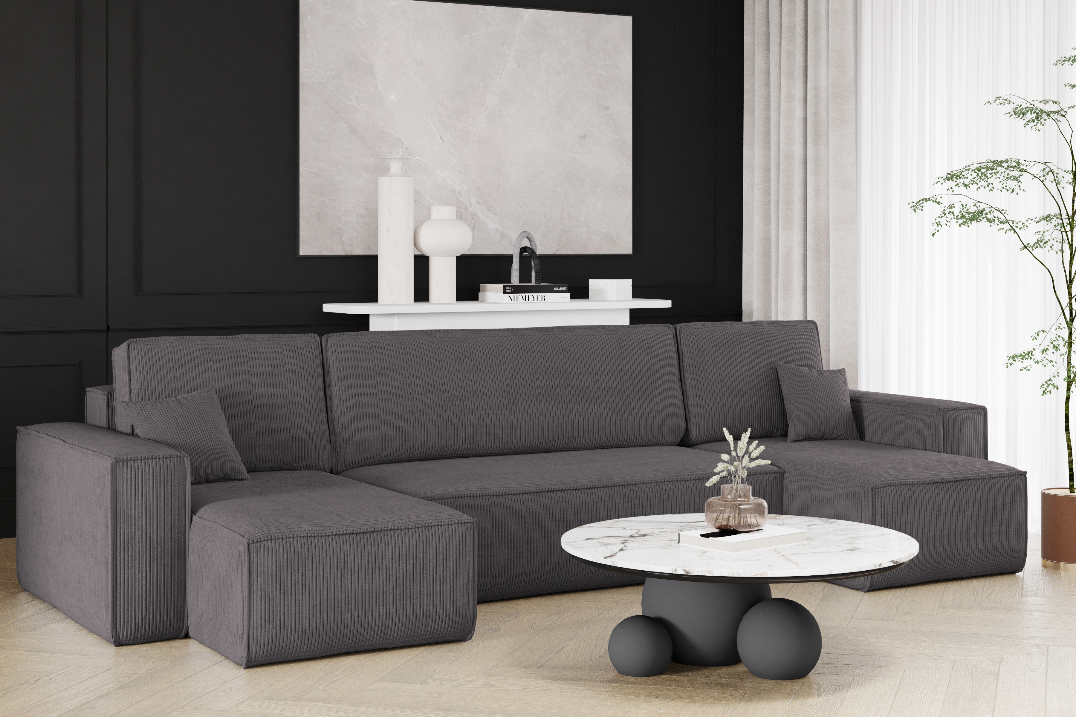 Ecksofa Karl U Anthrazit
